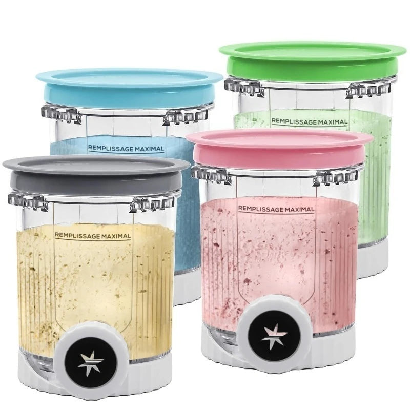 1pc/4pcs Creami Pint Container Compatible with Ninja Creami NC301/500/501/700/701 Replace Part for Ninja Swirl Ice Cream Maker