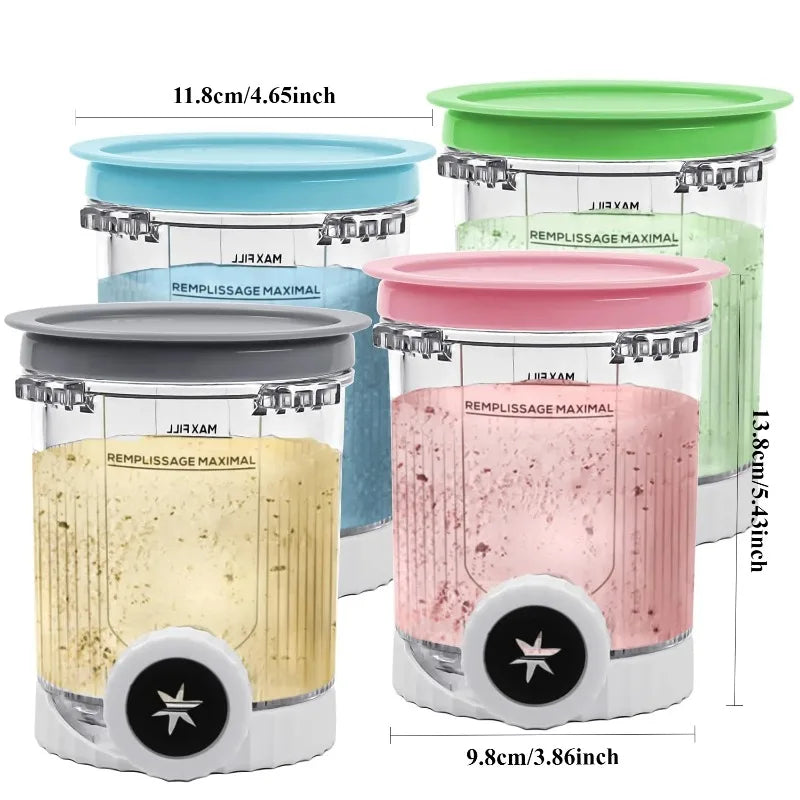1pc/4pcs Creami Pint Container Compatible with Ninja Creami NC301/500/501/700/701 Replace Part for Ninja Swirl Ice Cream Maker